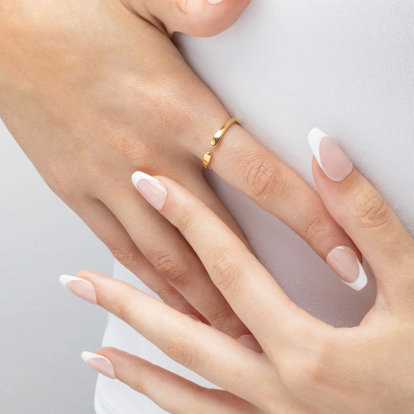 18K Gold PVD Stainless Steel Dainty Blank Stack Ring- gold model