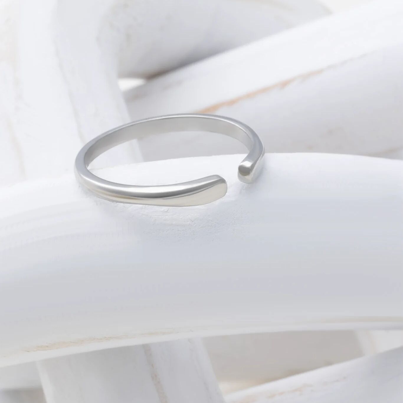 18K Gold PVD Stainless Steel Dainty Blank Stack Ring- silver studio
