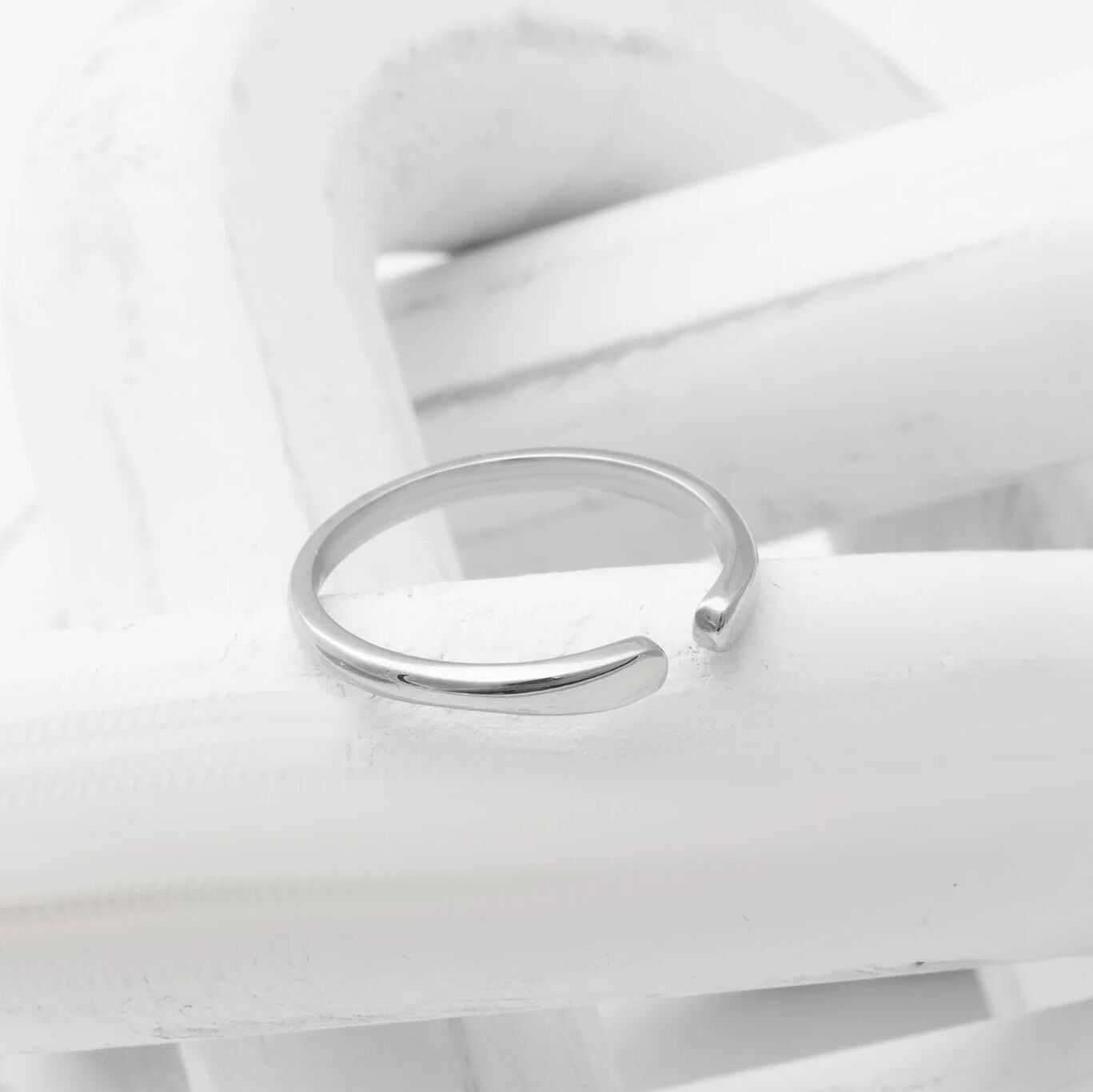 18K Gold PVD Stainless Steel Dainty Blank Stack Ring- silver studio