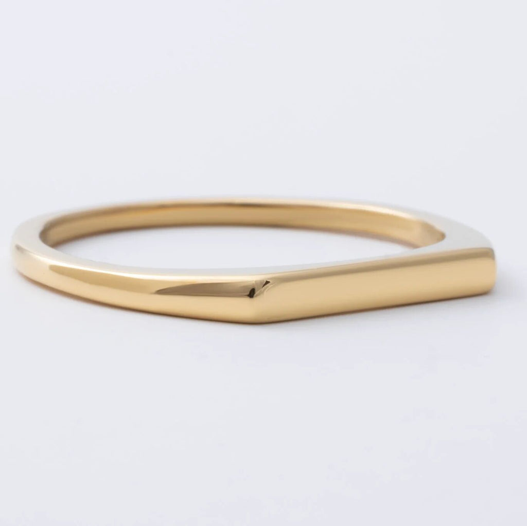18K Gold PVD Stainless Steel Dainty Flat Blank Stack Ring- gold studio