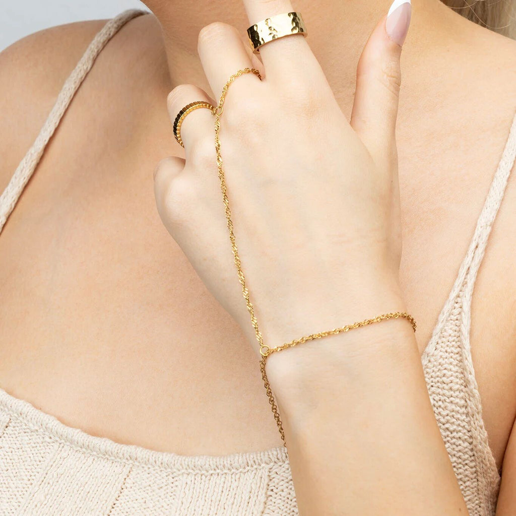 Gold Hammered Statement Ring 