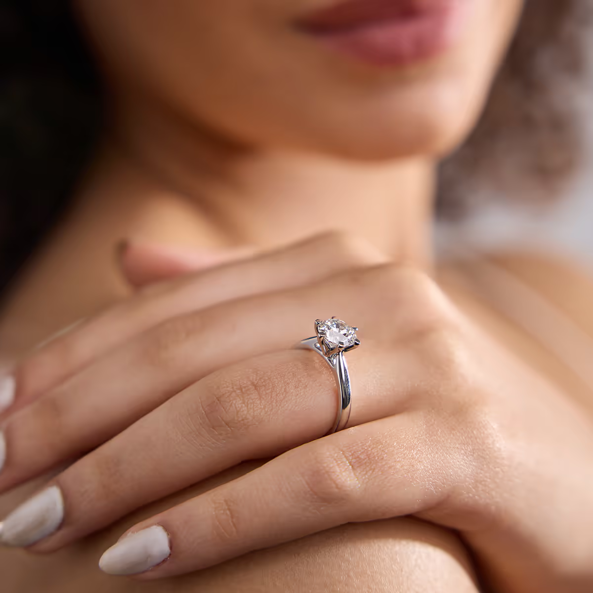 Lab Grown Diamond Ring – 3 Carat Round Solitaire in 14K White Gold | Six Prong Setting