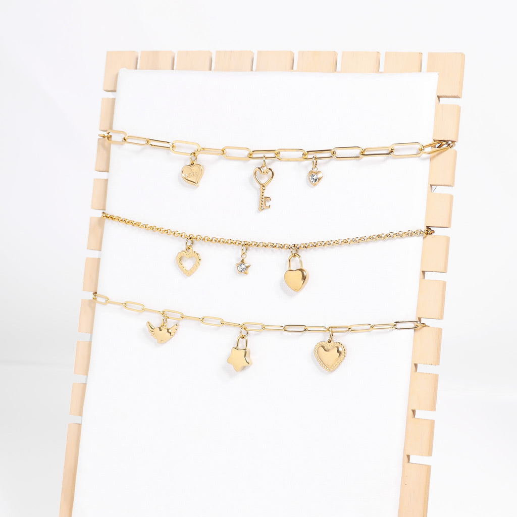 Star Padlock Charm – 18K Gold Plated Stainless Steel Lock Pendant