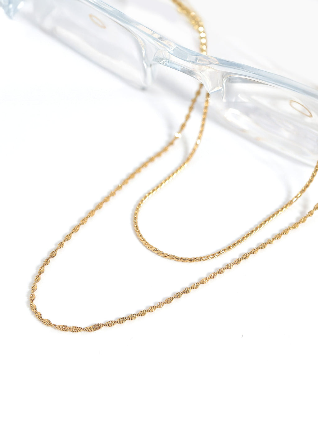 Singapore Chain Necklace – Gold Stainless Steel Delicate Woven Waterproof Jewelry