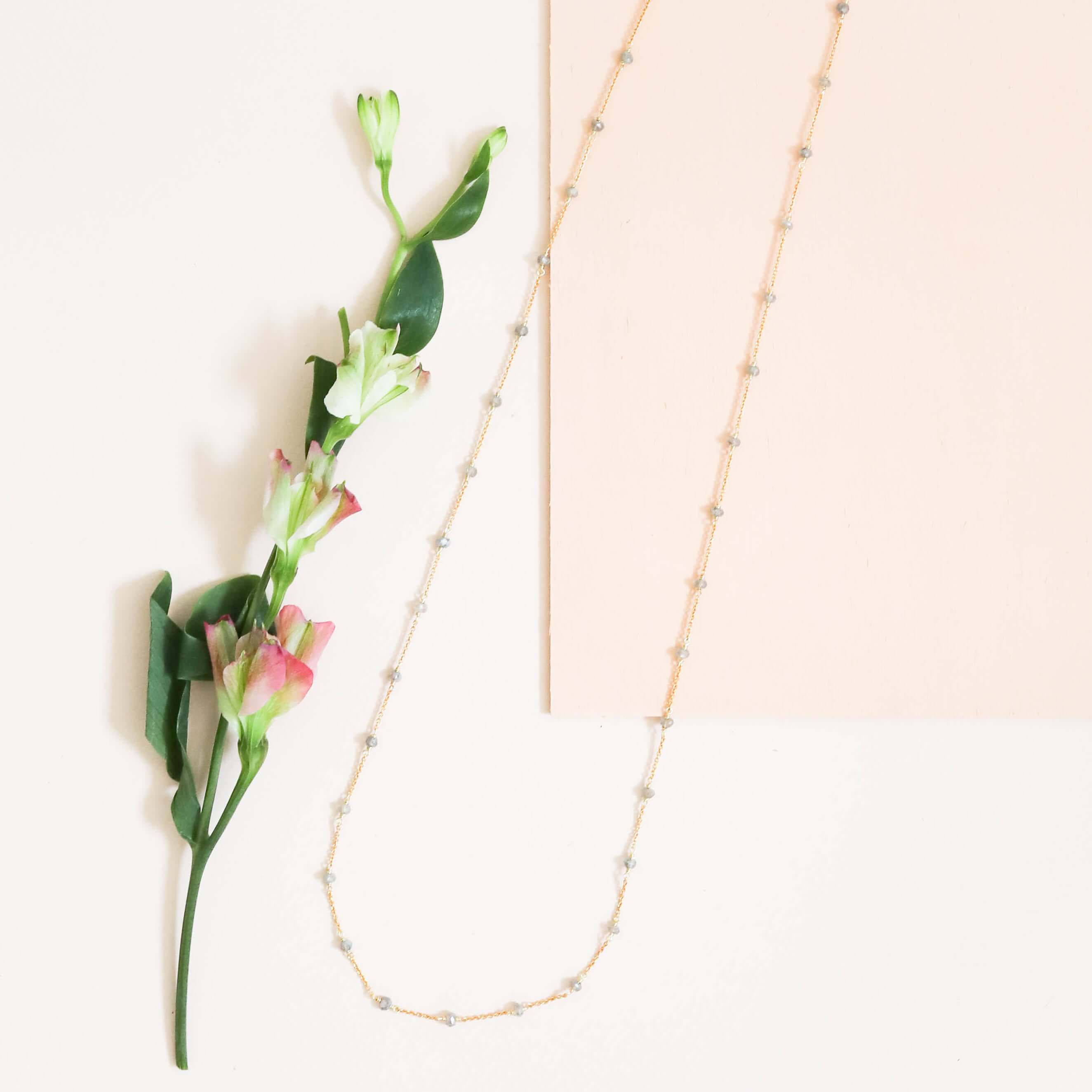 Labradorite Layering Chain – Sterling Silver Necklace | Handmade Fine Silver Chain