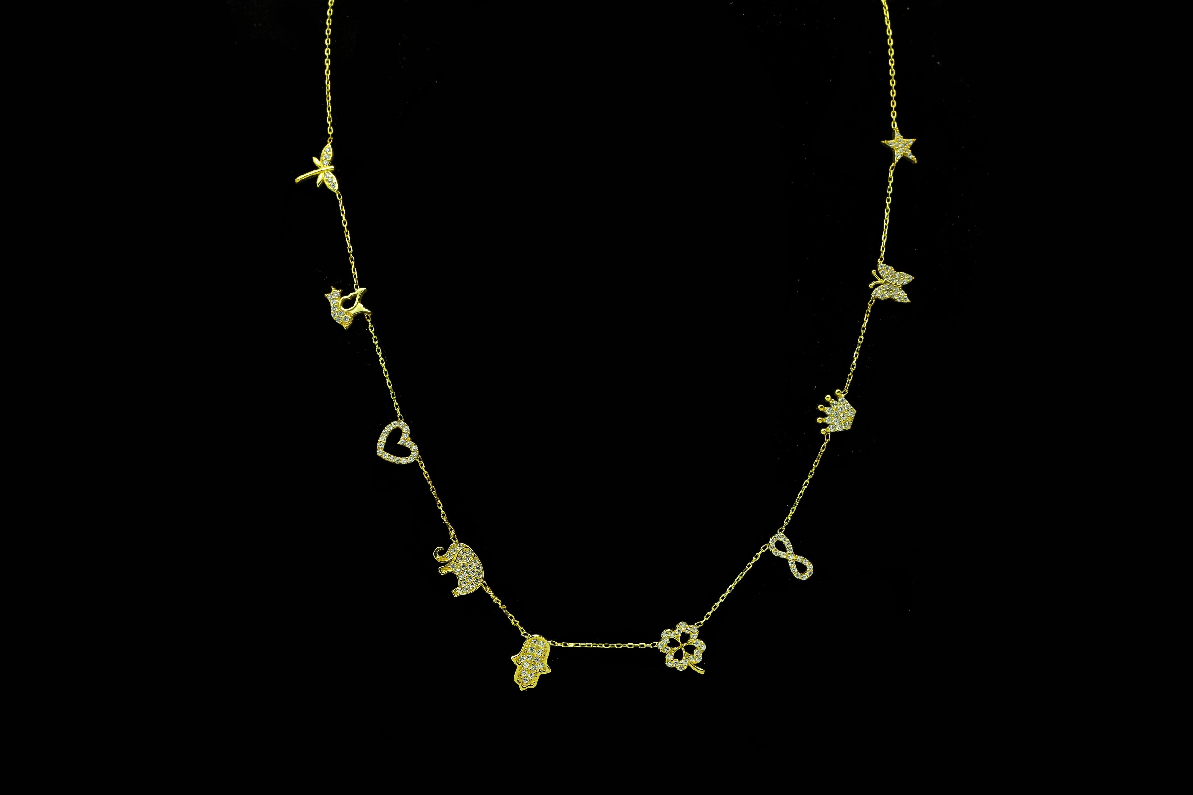 Initial Charm Necklace, Solid 925 Sterling Silver Love Knot