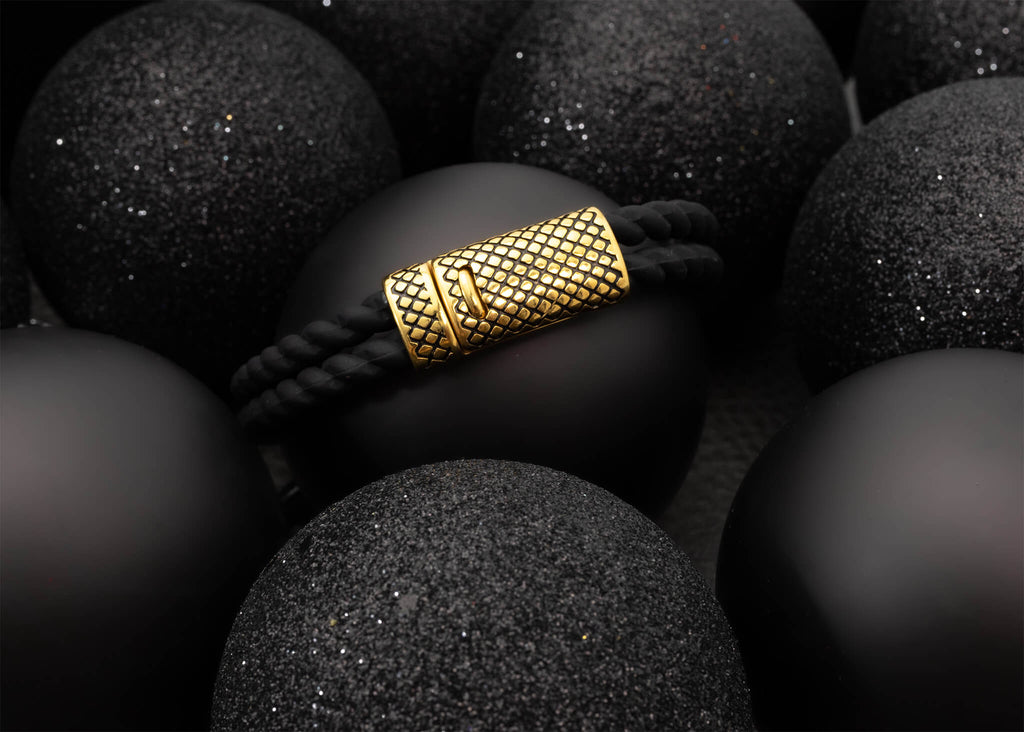 Mens Rubber Metal Clasp Bracelet