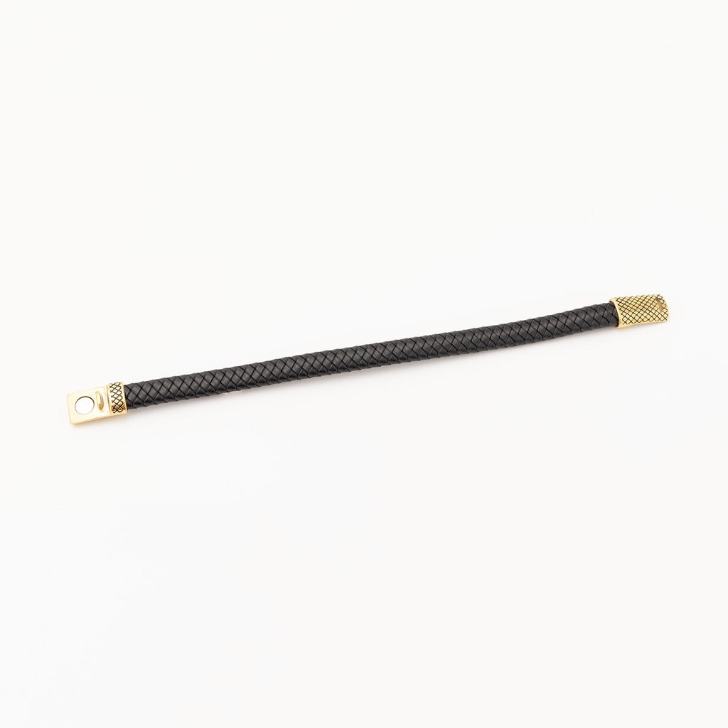 Mens Leather Metal Clasp Bracelet