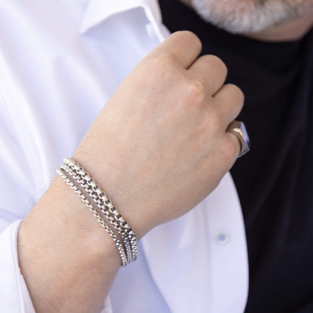 Mens Chain Metal Clasp Bracelet