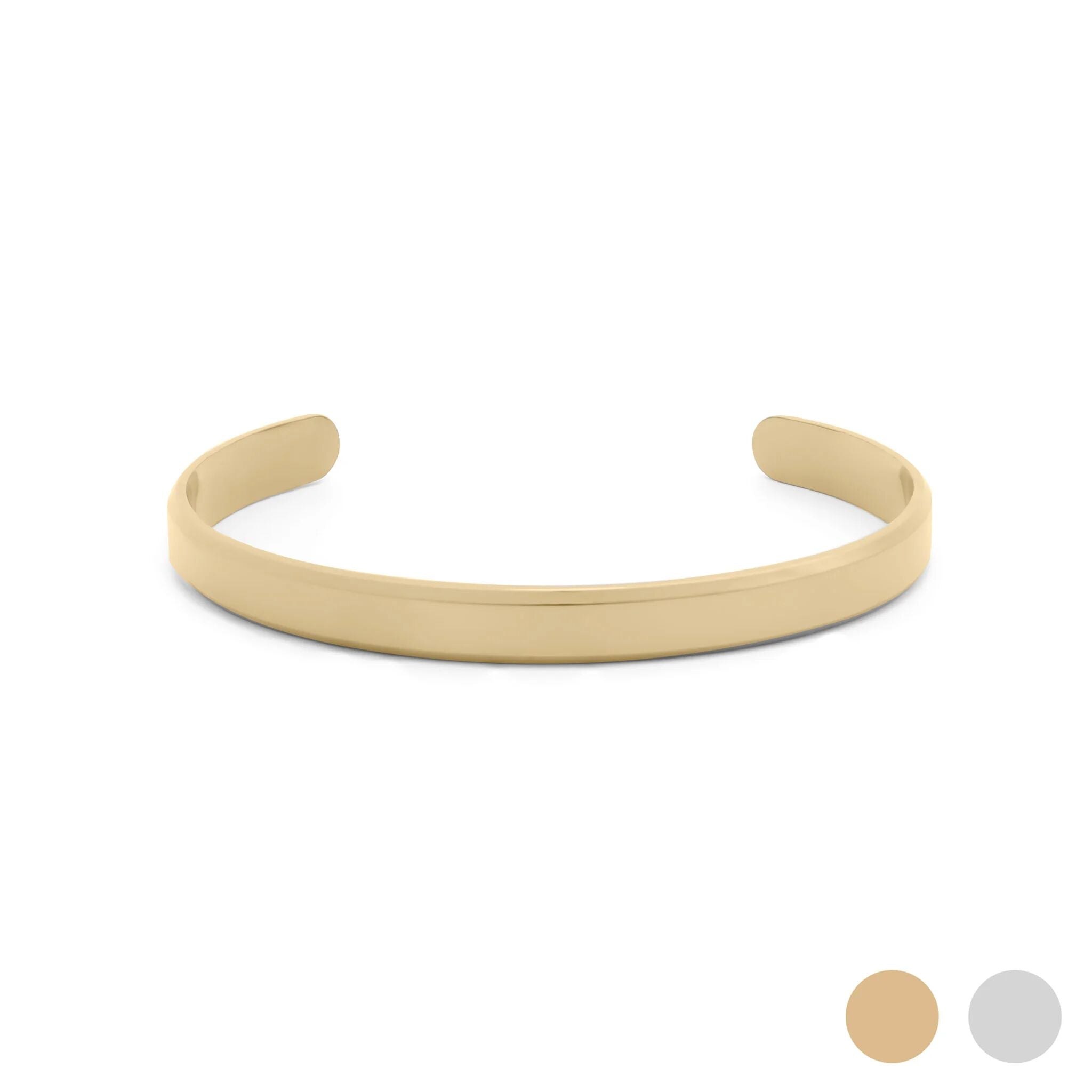 18K Gold PVD Mens Metal Cuff Bracelet - gold main