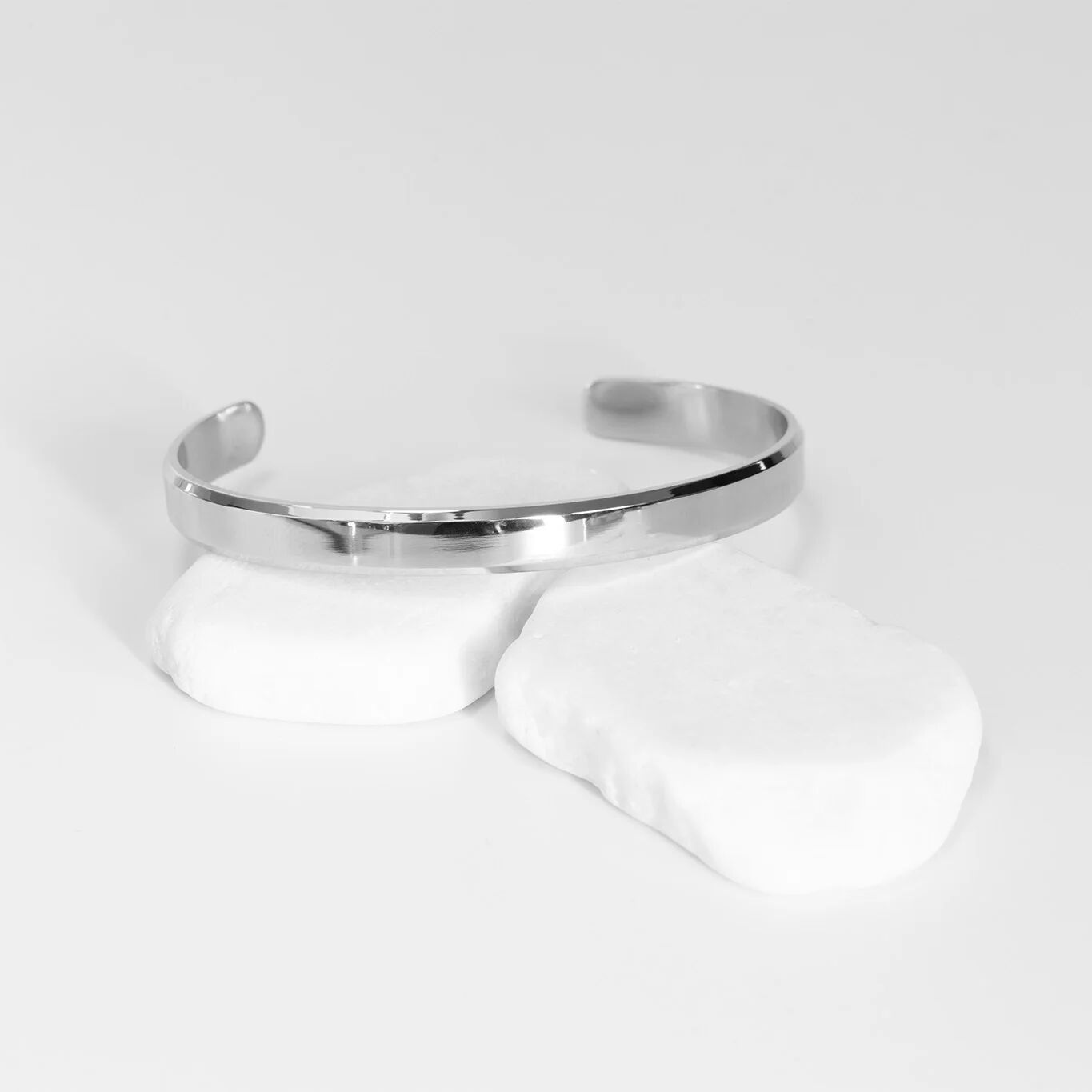 18K Gold PVD Mens Metal Cuff Bracelet - silver studio
