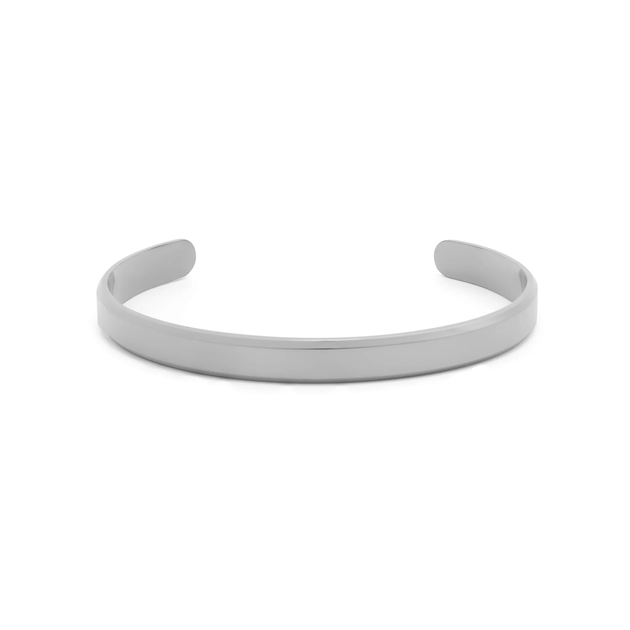 18K Gold PVD Mens Metal Cuff Bracelet - silver main