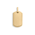 Mens Brushed Gold Dog Tag
