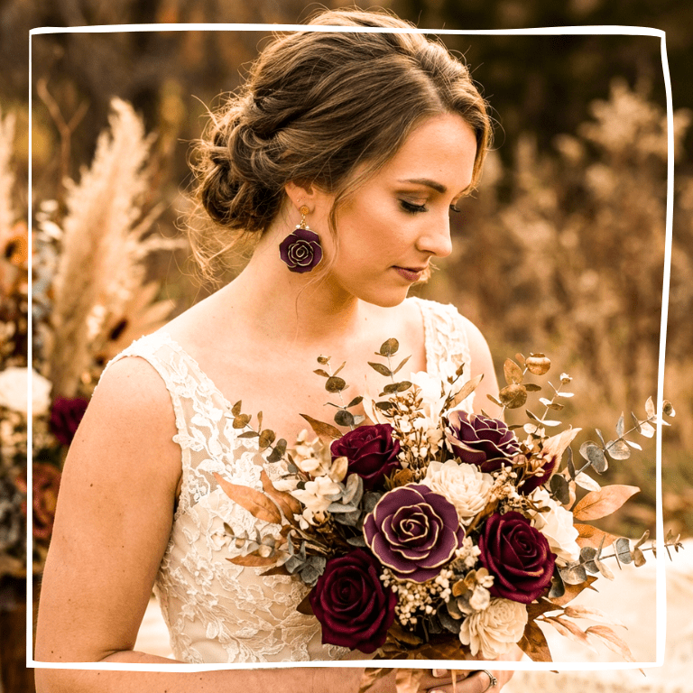 Mae - Handmade Rose & Pearl Flower Earrings