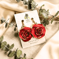 Mae - Handmade Rose & Pearl Flower Earrings