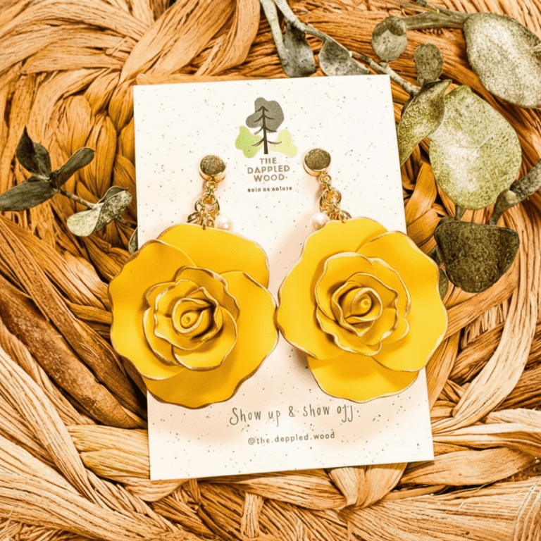 Mae - Handmade Rose & Pearl Flower Earrings