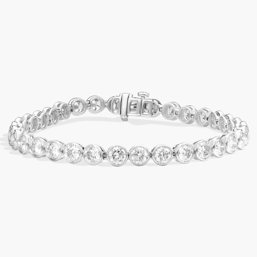 Moissanite Tennis Bracelet – 10 Carat Round Cut Moissanite Stones | 14K Gold Plated Bezel Set