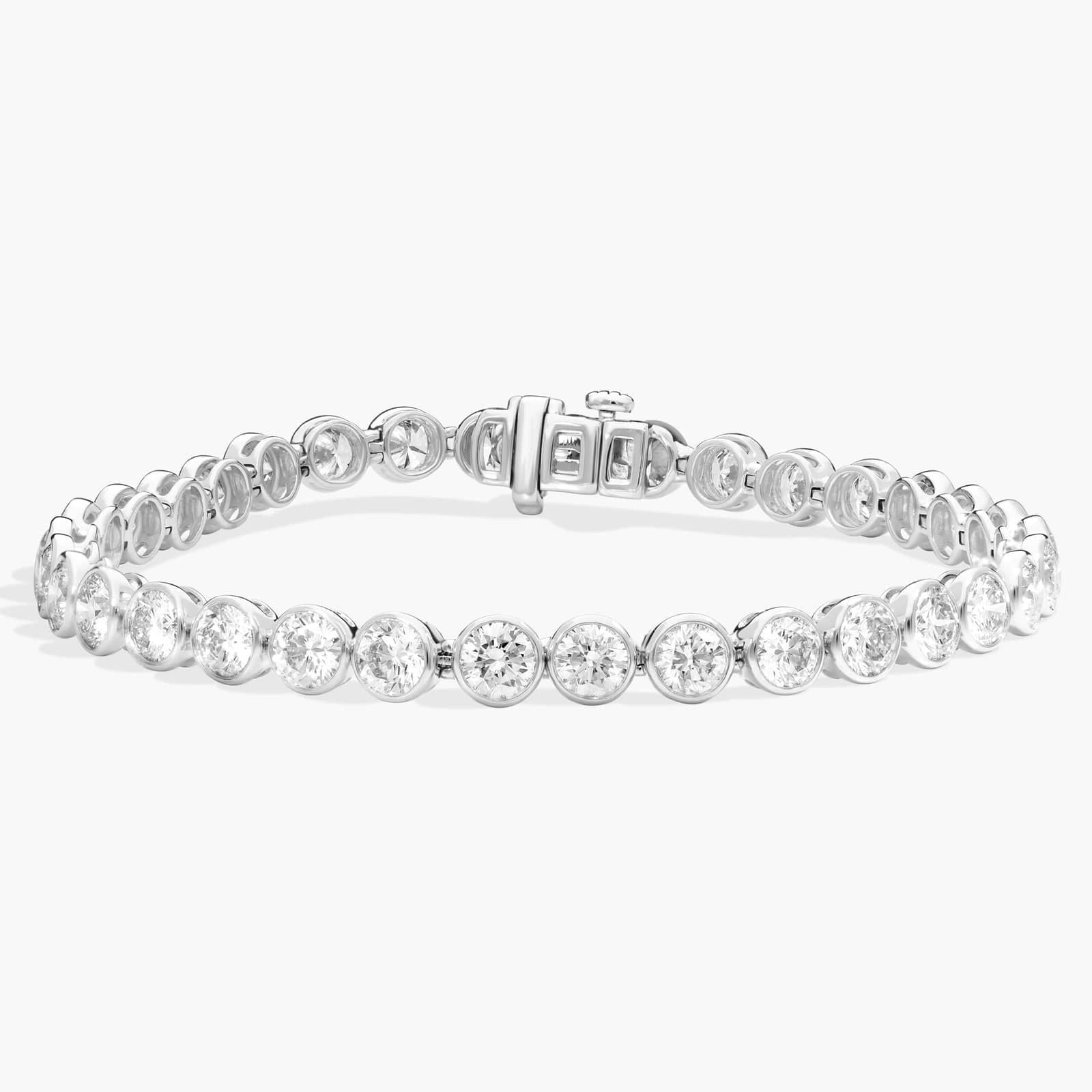 Moissanite Tennis Bracelet – 10 Carat Round Cut Moissanite Stones | 14K Gold Plated Bezel Set