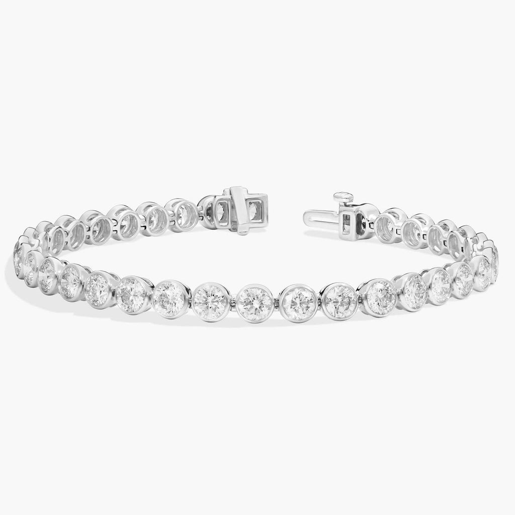Moissanite Tennis Bracelet – 10 Carat Round Cut Moissanite Stones | 14K Gold Plated Bezel Set
