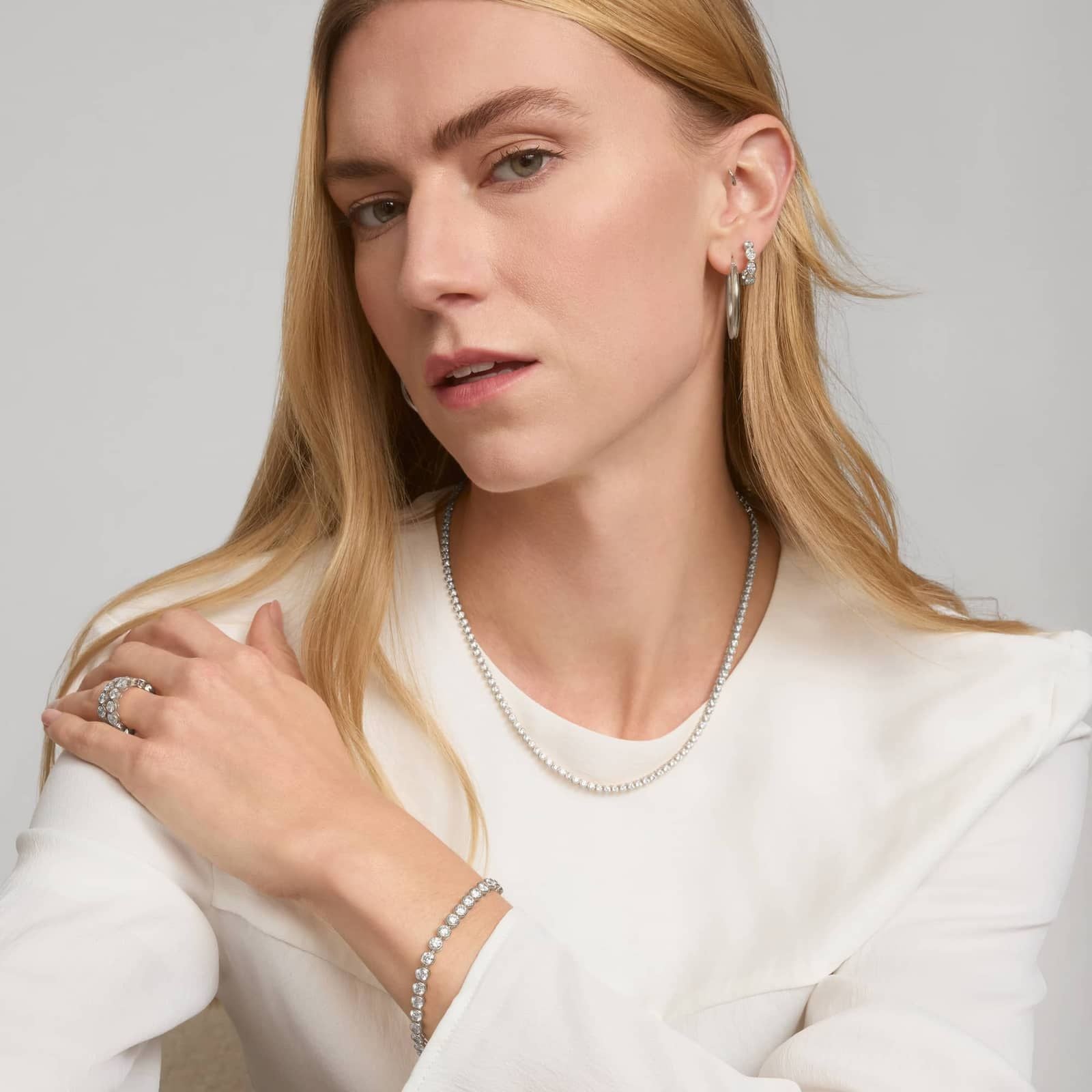 Moissanite Tennis Bracelet – 10 Carat Round Cut Moissanite Stones | 14K Gold Plated Bezel Set
