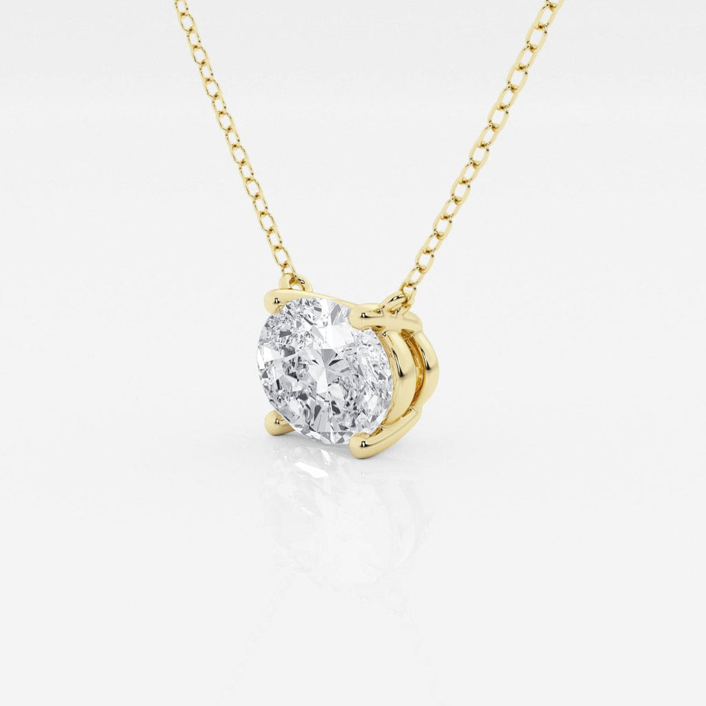 Lab Grown Diamond Pendant – 2 Carat Oval Cut Solitaire Necklace in 14k Gold