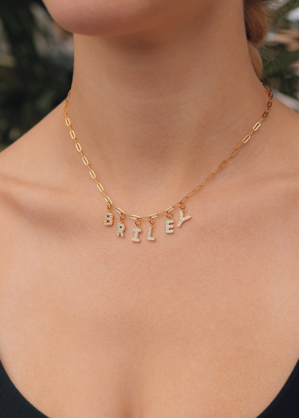 18k Gold Initial Charms – Pave CZ Letter Pendants | Stainless Steel, Hypoallergenic