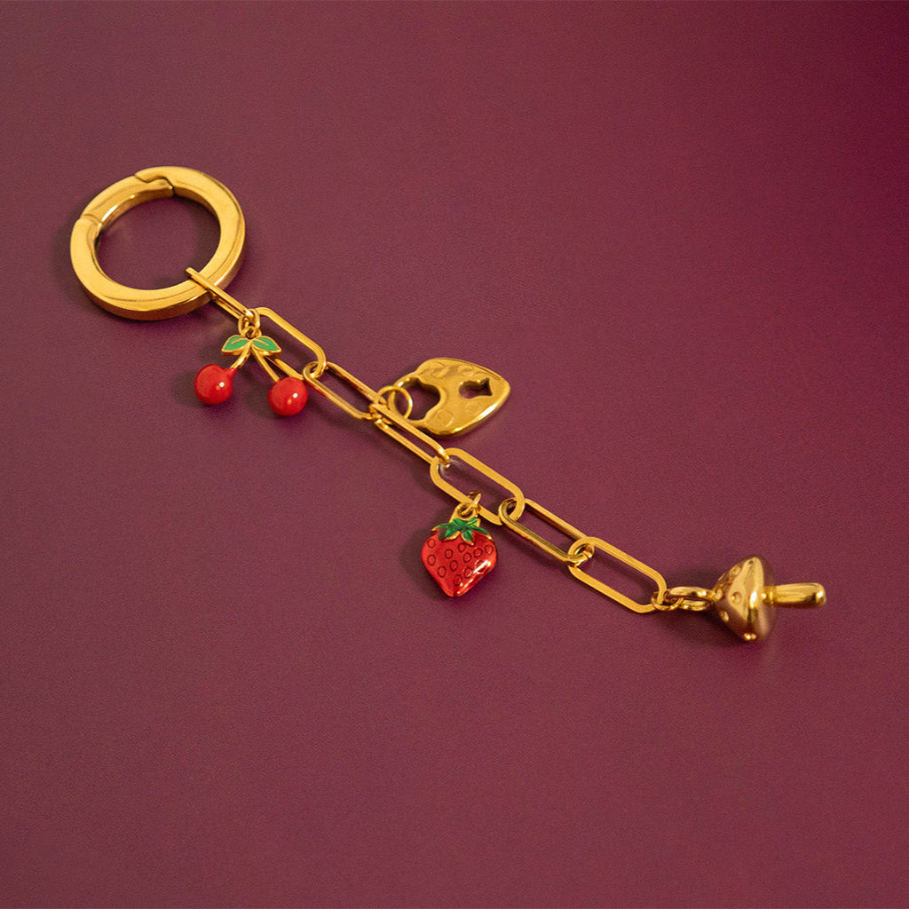 Vintage Heart Charm 18K Gold Stainless Steel Lock Pendant – Hypoallergenic Jewelry