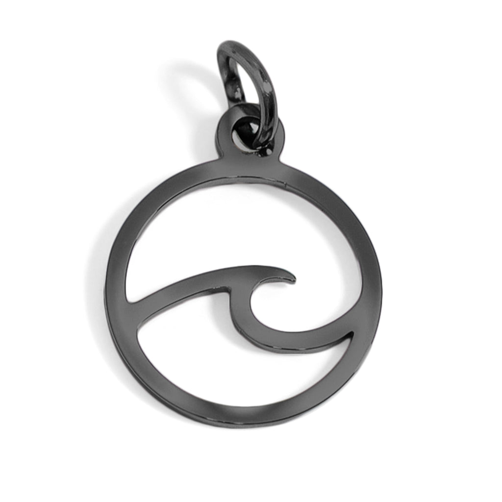 Gold Wave Charm – Durable 18K Gold Pendant | Stainless Steel, Ocean Resistant