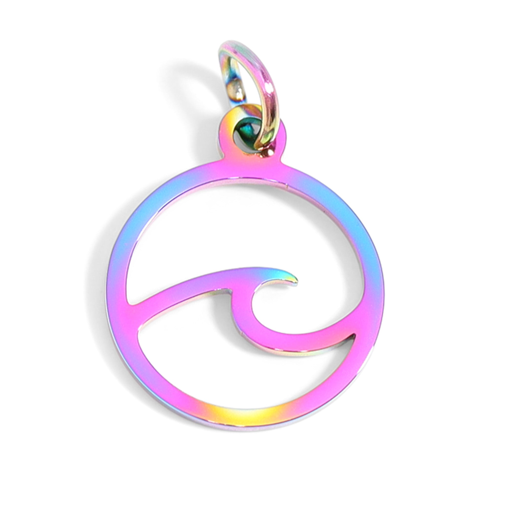 Gold Wave Charm – Durable 18K Gold Pendant | Stainless Steel, Ocean Resistant