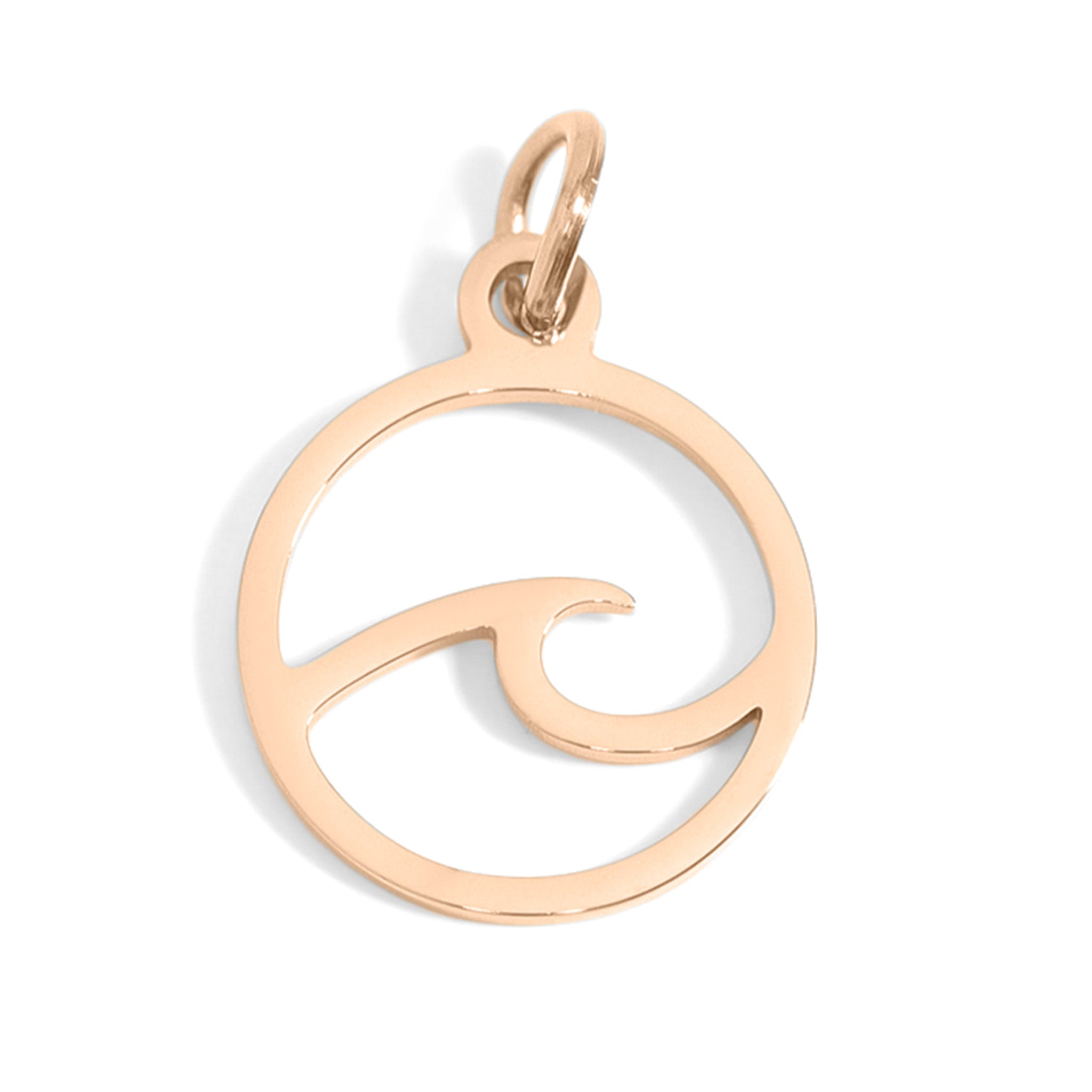 Gold Wave Charm – Durable 18K Gold Pendant | Stainless Steel, Ocean Resistant