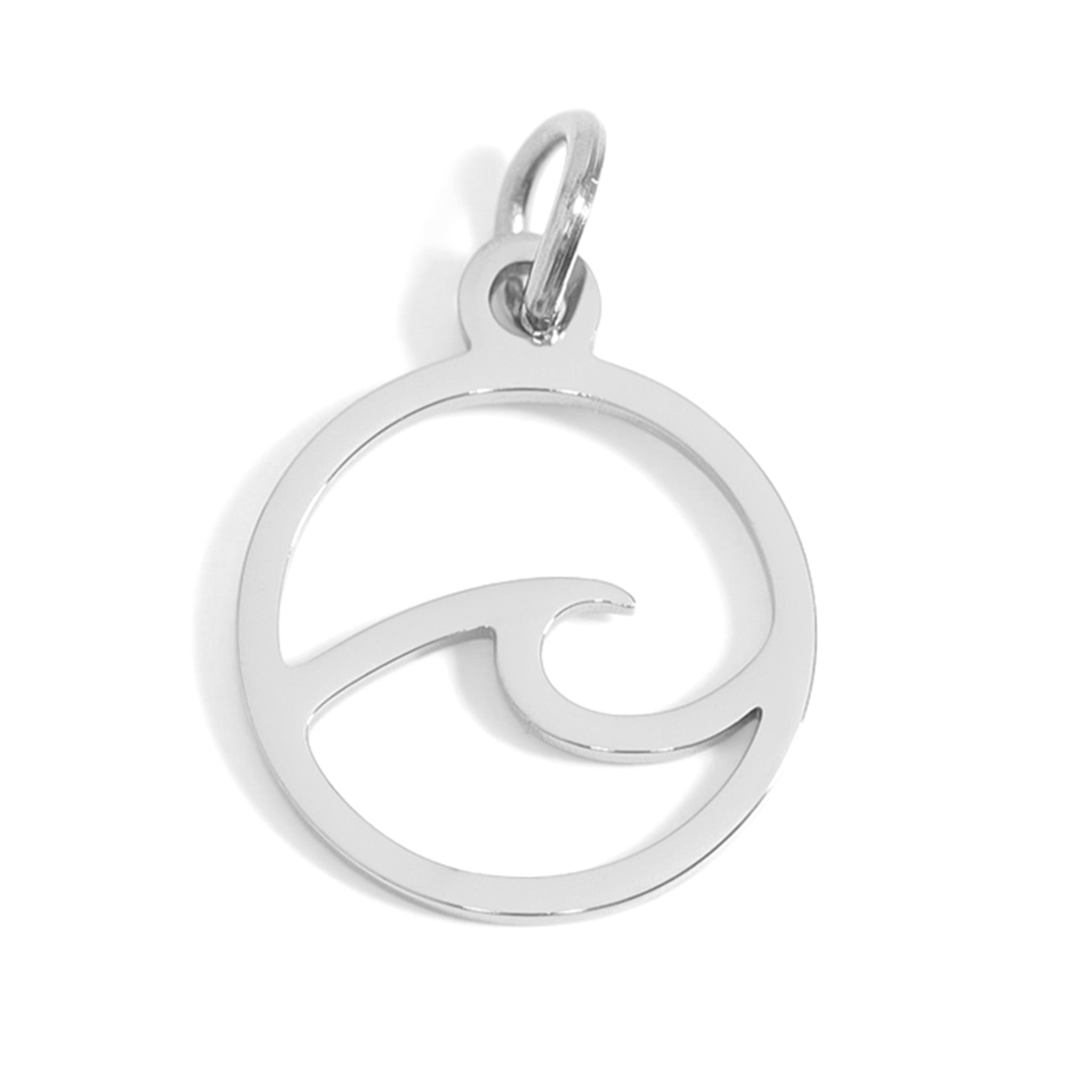 Gold Wave Charm – Durable 18K Gold Pendant | Stainless Steel, Ocean Resistant