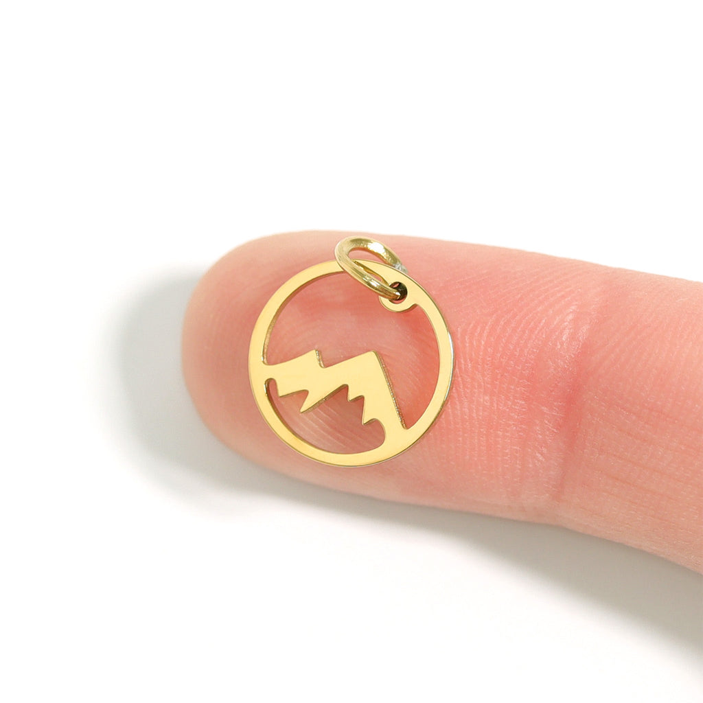 Gold Mountain Charm – Durable 18K Gold Pendant | Stainless Steel Jewelry