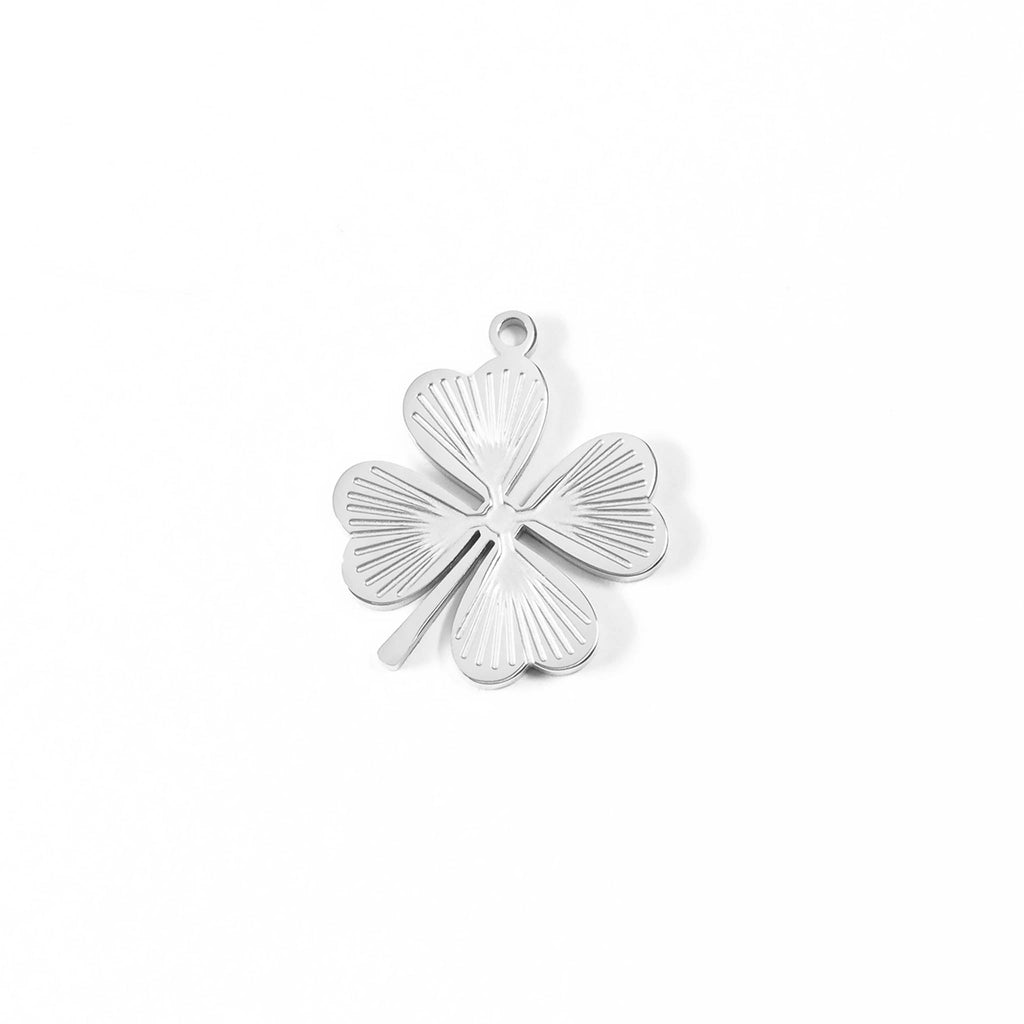 Four Leaf Clover Charm – 18K Gold PVD Stainless Steel Sunburst Design Jewelry Accent