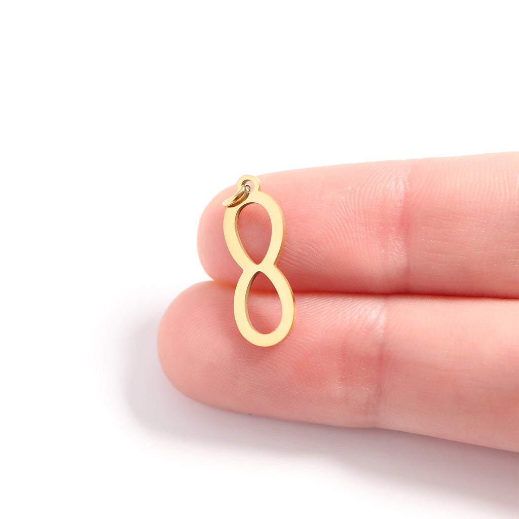 18K Gold Infinity Charm – Hypoallergenic Stainless Steel Jewelry Pendant