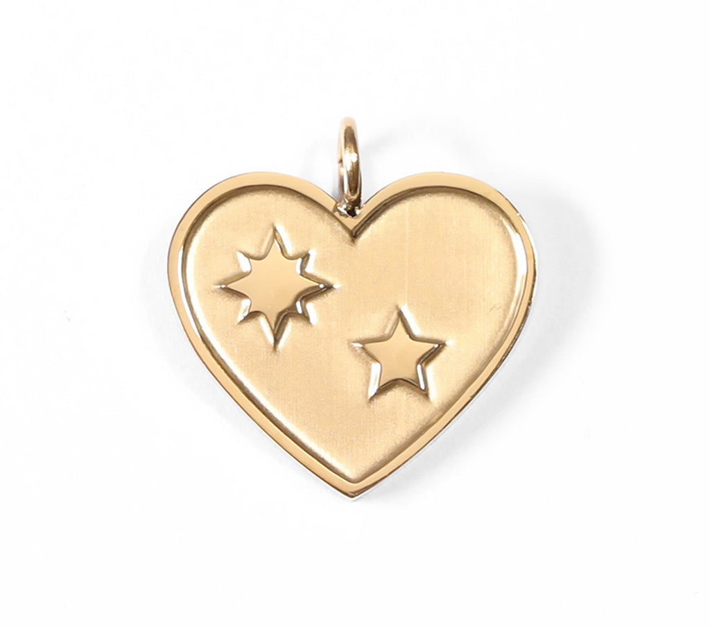 Gold Heart Charm – 18K PVD Coated Stainless Steel Star Pendant for Bracelets