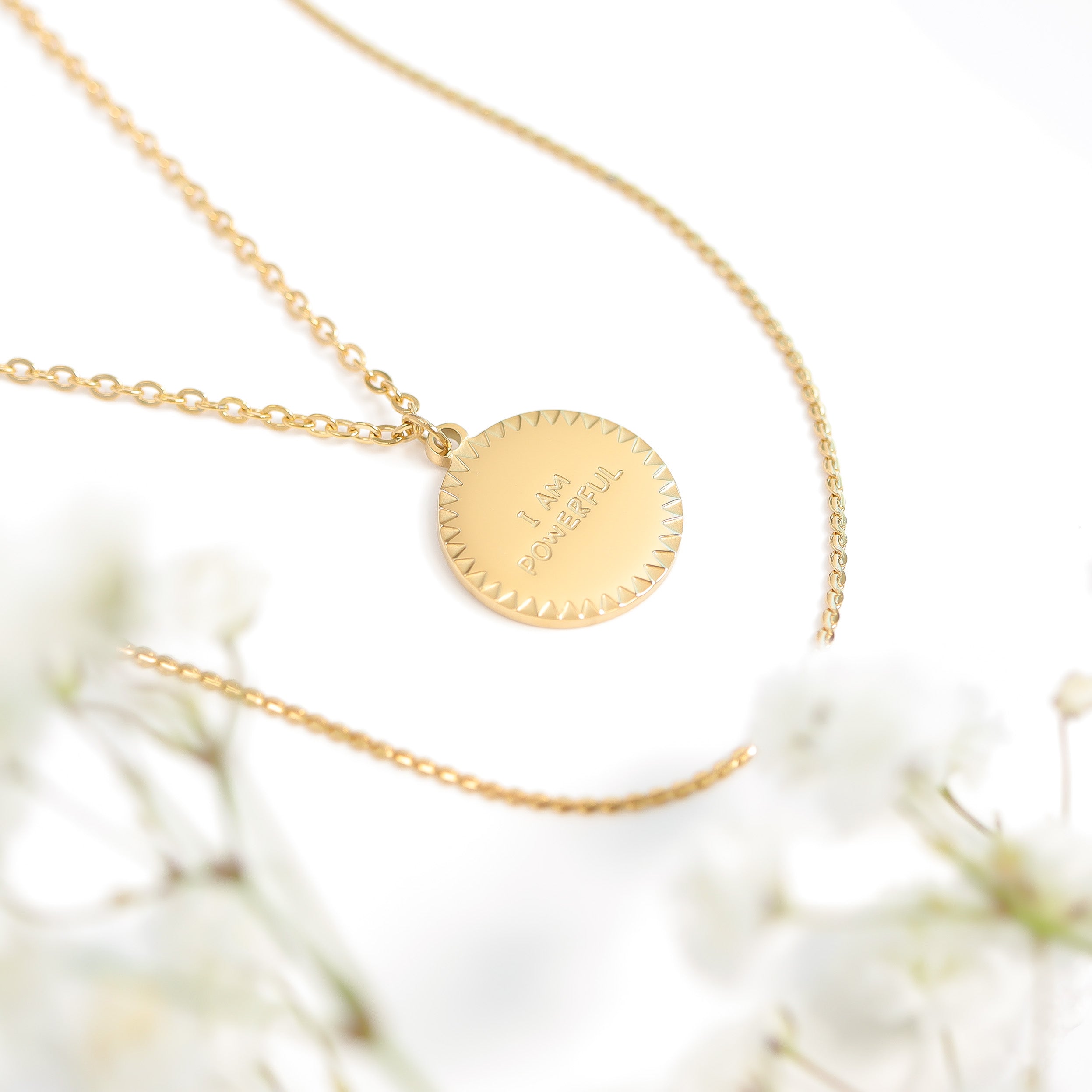 18K Gold Charm – Stainless Steel Empowerment Jewelry With Motivational Engraving