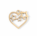 Gold Heart Charm – 18K Gold Pendant With Cutout Stars | Waterproof Stainless Steel