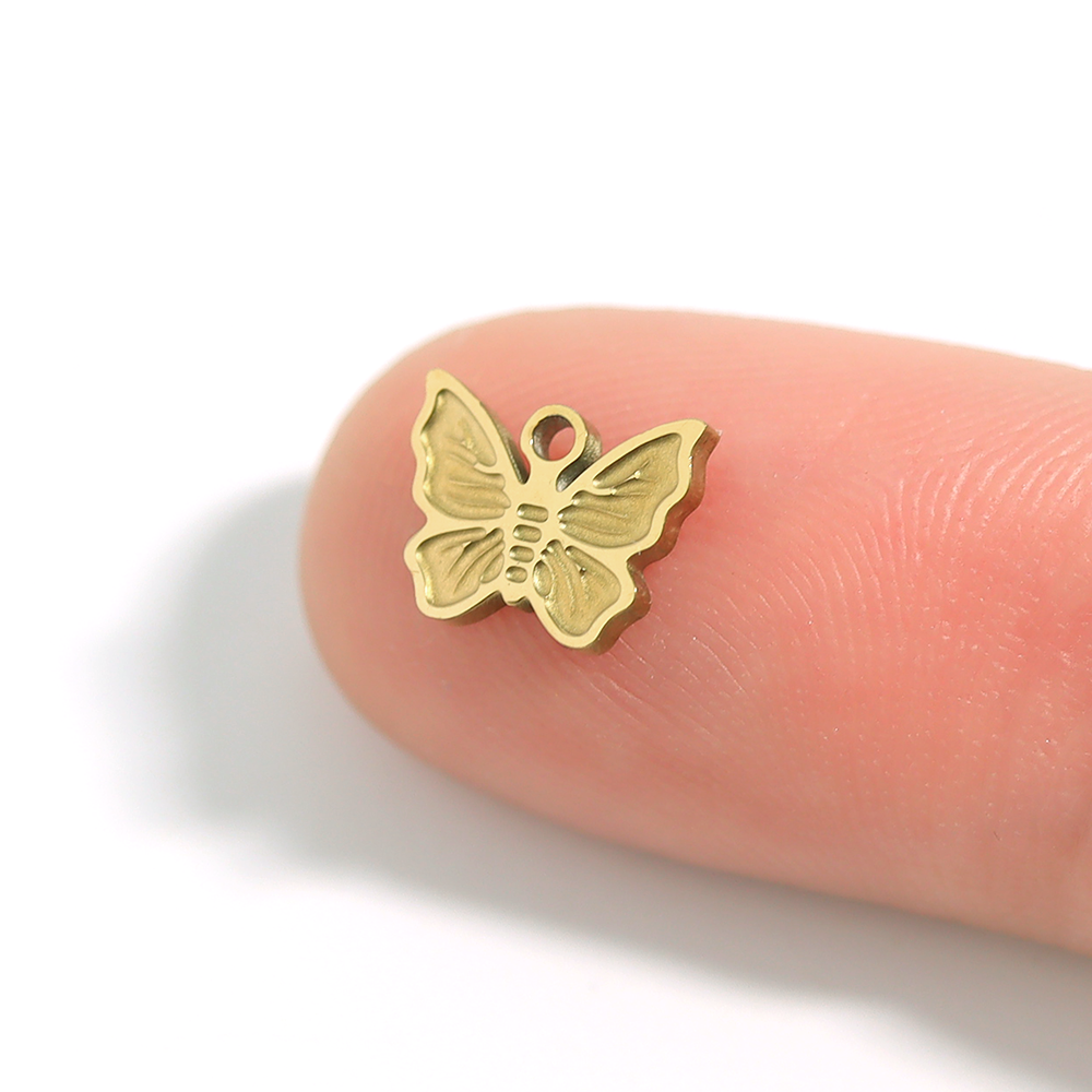 Butterfly Charm 18K Gold Stainless Steel - Dainty Pendant for Bracelets