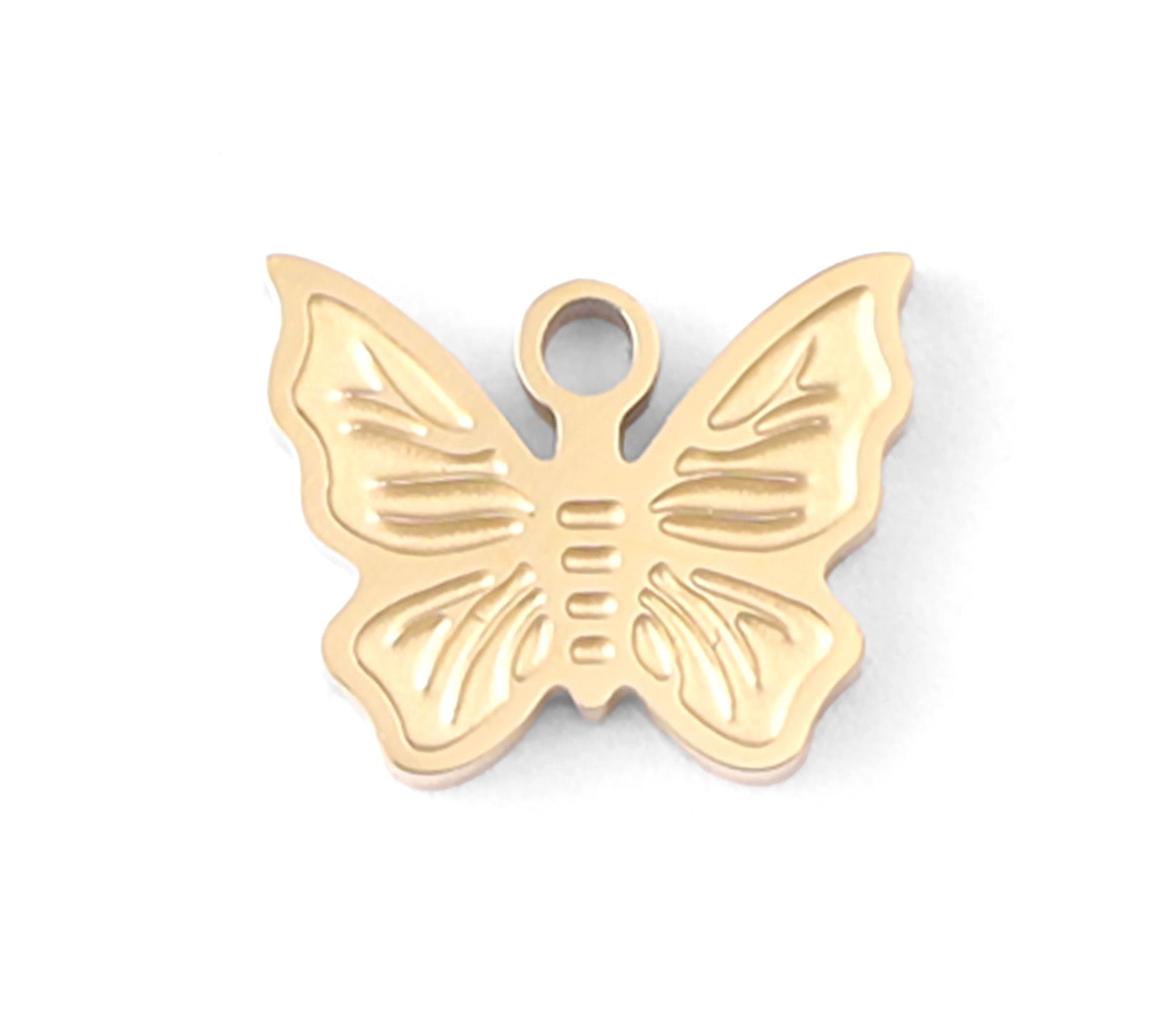 Butterfly Charm 18K Gold Stainless Steel - Dainty Pendant for Bracelets