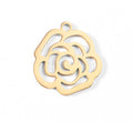 18K Gold Rose Charm – Waterproof Gold Plated Stainless Steel Pendant Accessory