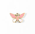Butterfly Charm 18K Gold PVD Coated Stainless Steel Pink White Epoxy Pendant