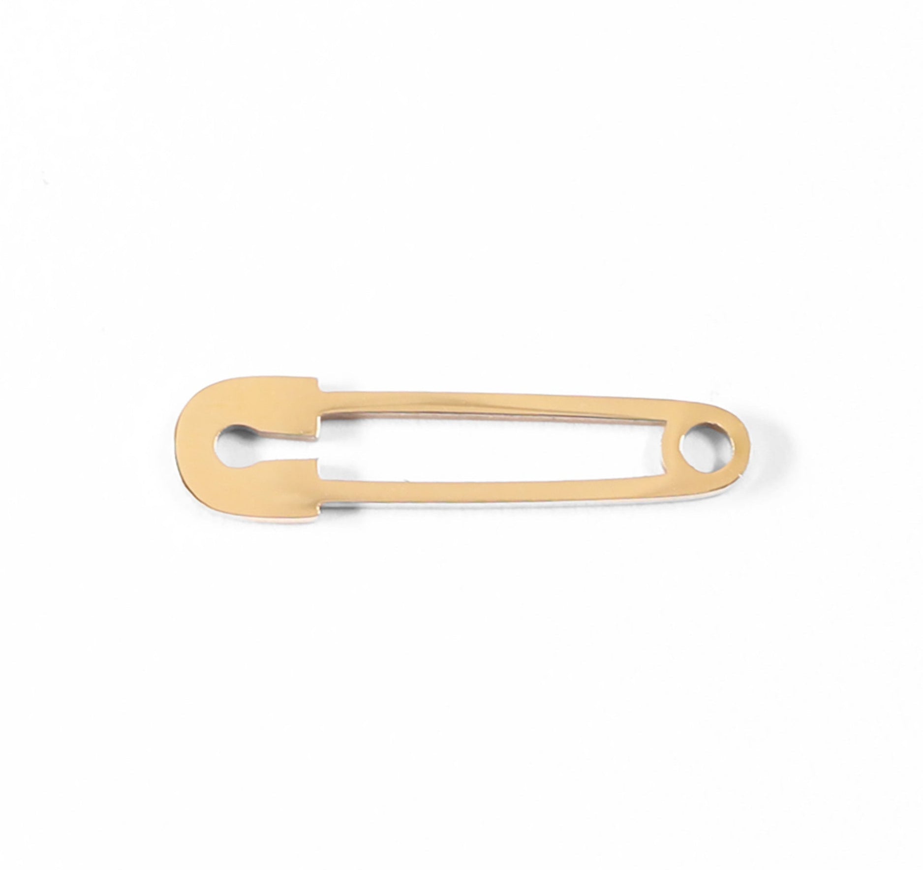 18K Gold Safety Pin Charm – Modern PVD Coated Stainless Steel Pendant