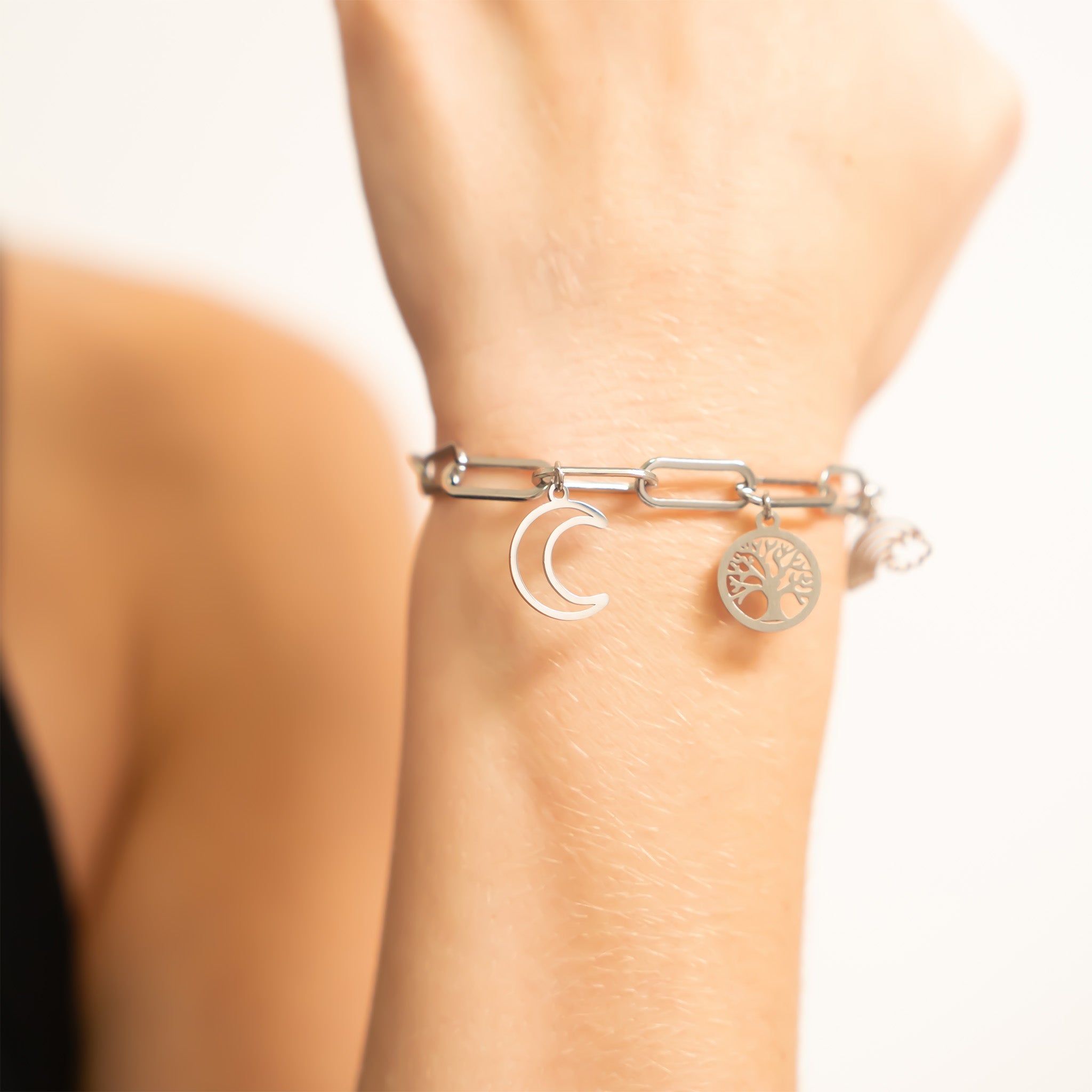 Crescent Moon Charm - Gold Plated 18K Pendant | Stainless Steel Jewelry Waterproof