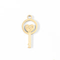 18K Gold Key Charm – Stainless Steel Circle Pendant | Hypoallergenic, Waterproof Jewelry
