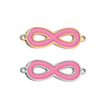 Pink Infinity Charm – 18K Gold PVD Coated Stainless Steel Epoxy Jewelry Accent