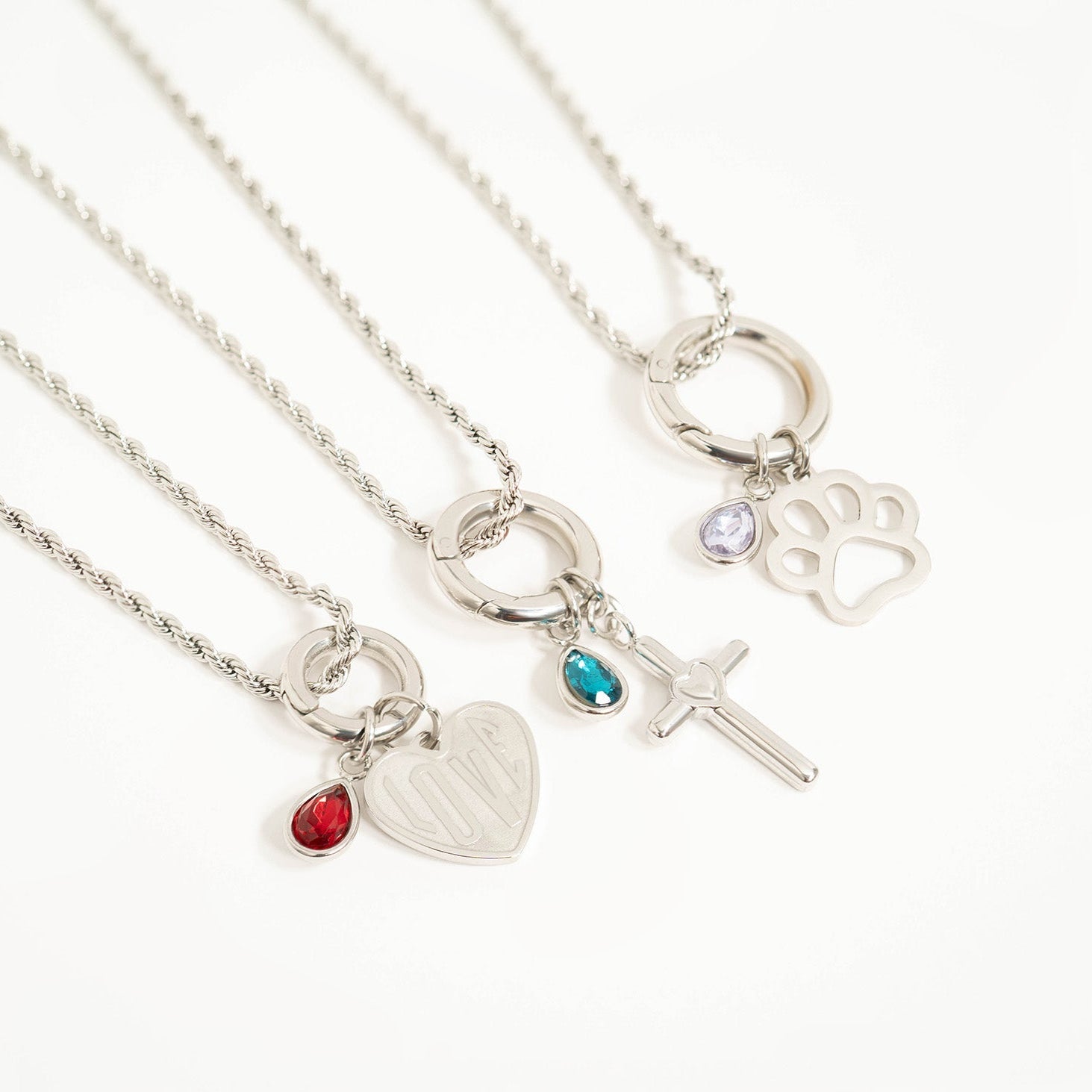 Birthstone Charm – Gold Plated Stainless Steel Teardrop Pendant | Hypoallergenic Jewelry Gift