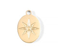 Gold Oval Charm – 18K Gold PVD Coated Stainless Steel Atomic Pendant Accent
