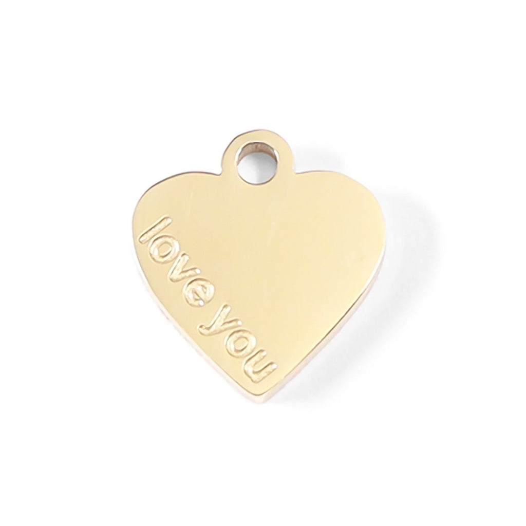 18K Gold Heart Charm – Dainty Love Pendant | Non Tarnish Stainless Steel Jewelry