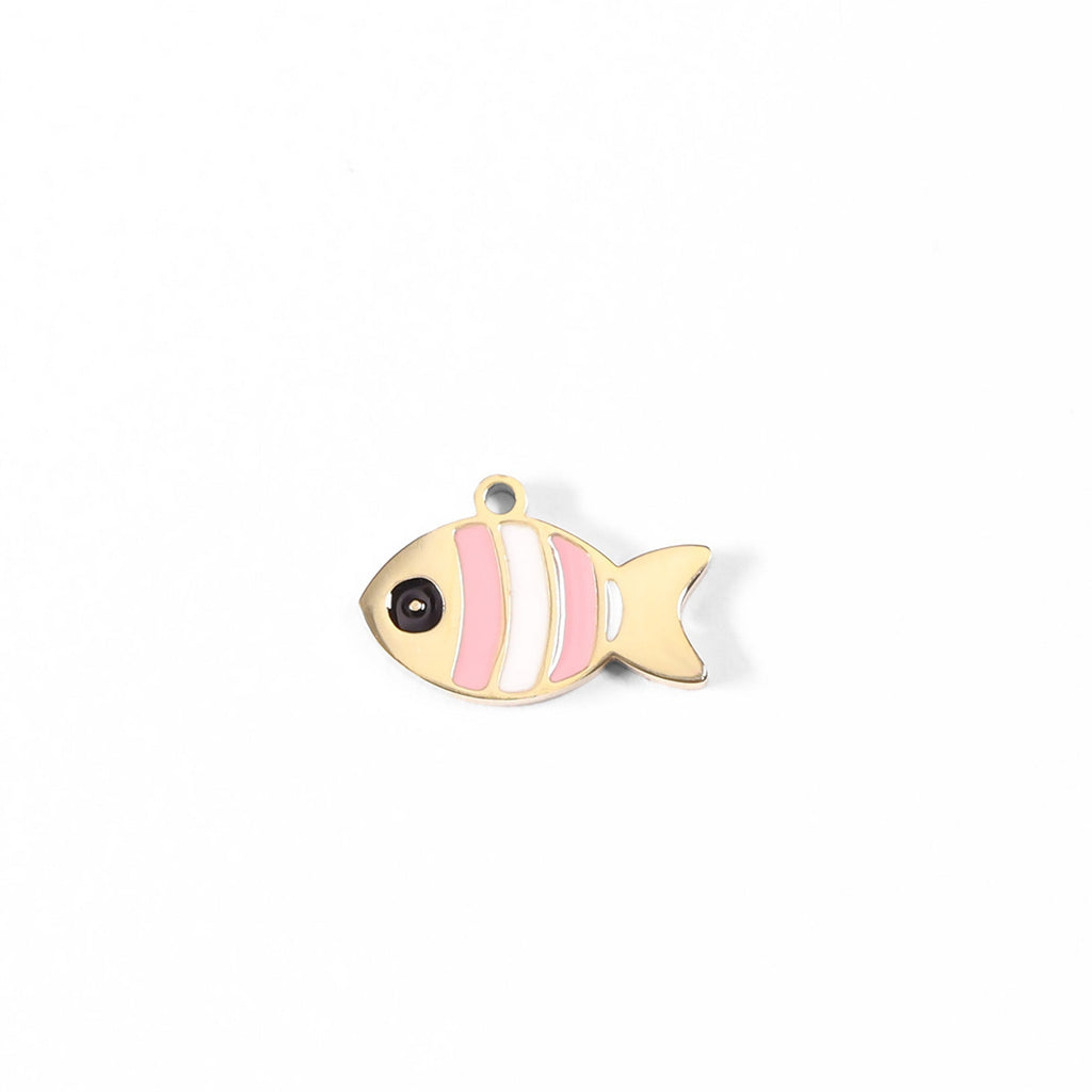 18K Gold Fish Charm – Hypoallergenic Stainless Steel Nautical Pendant Jewelry
