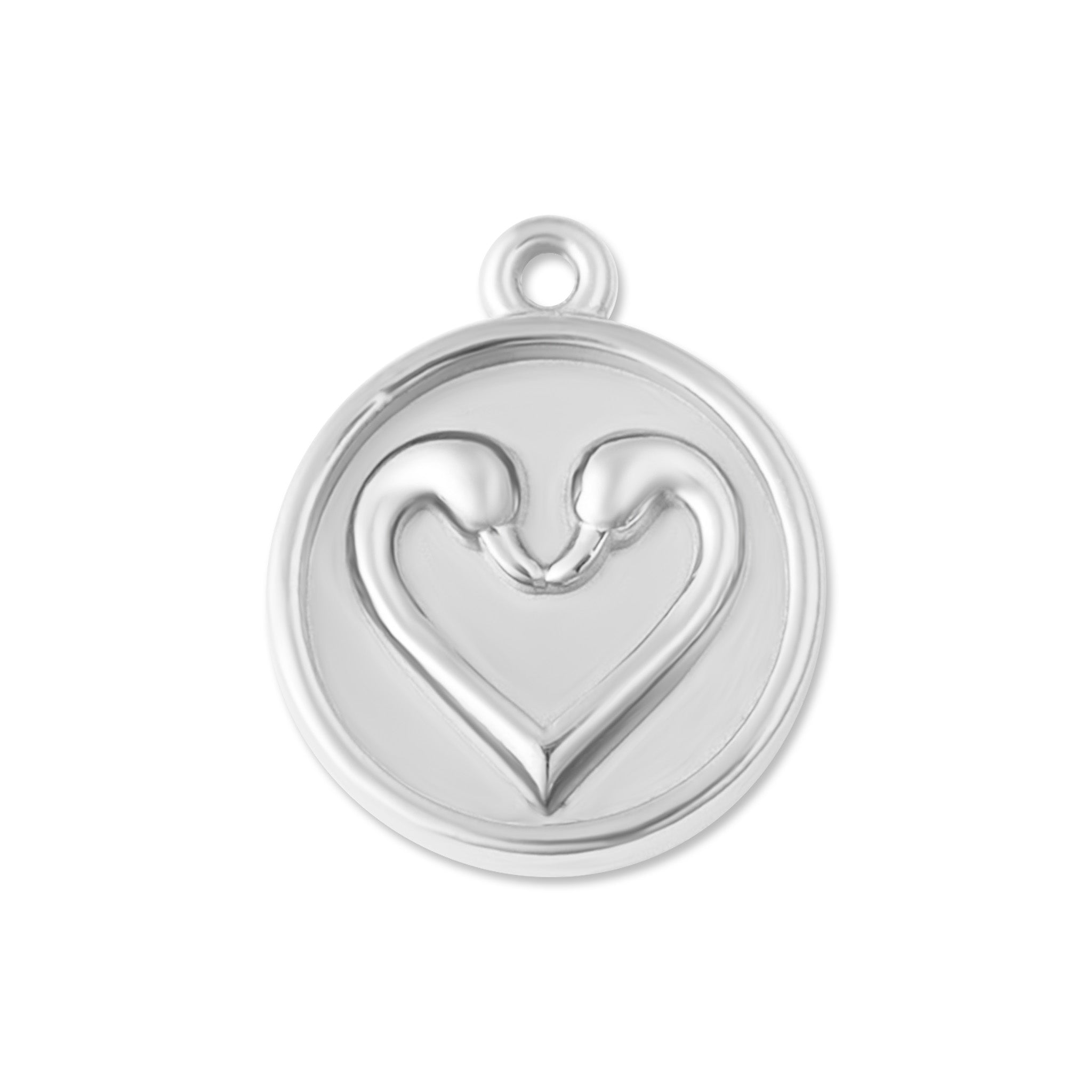 18K Gold Swan Charm – Stainless Steel Circle Pendant | Hypoallergenic Scratch Resistant Jewelry